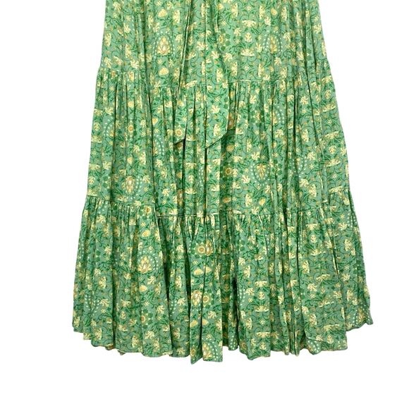 SPELL Madame Peacock Button Through Maxi Gown Emerald Green Womens XS Boho Chic - Picture 8 of 13